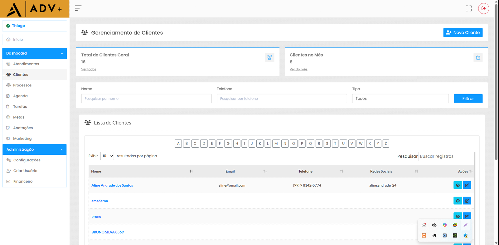 Cadastro de Clientes